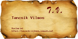 Tancsik Vilmos névjegykártya